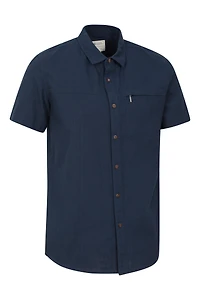 Coconut Slub Texture Mens Short-Sleeved Shirt