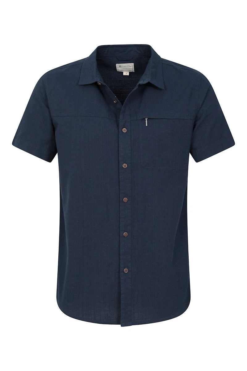 Coconut Slub Texture Mens Short-Sleeved Shirt