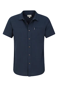 Coconut Slub Texture Mens Short-Sleeved Shirt