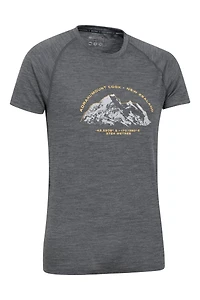 Quest Mens Printed Merino Thermal T-Shirt