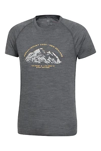 Quest Mens Printed Merino Thermal T-Shirt