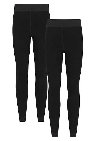 Womens Fluffy Fleece Lined Thermal Leggings Multipack