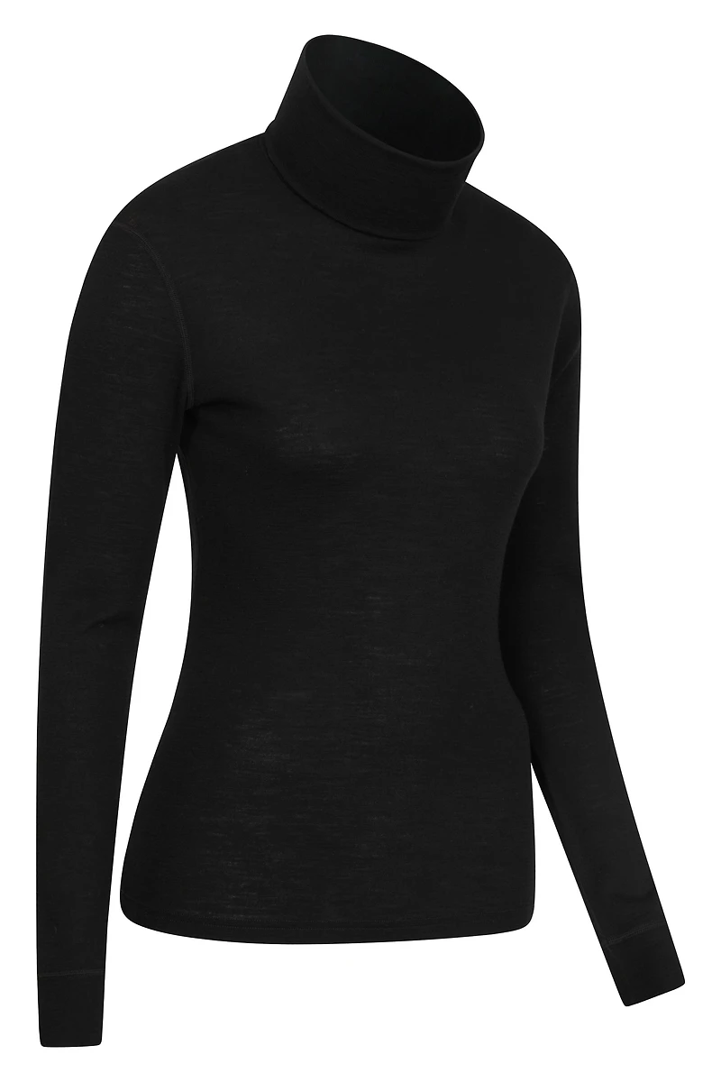 Womens Merino Roll Neck Top