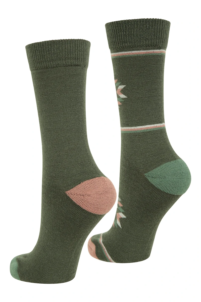 Bold Pattern Womens Merino Mid-Calf Hiking Socks 2-Pack