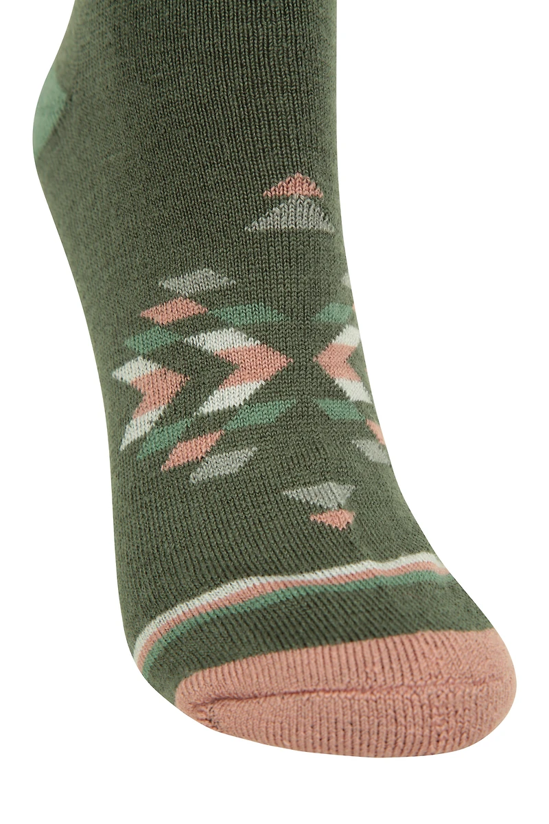 Bold Pattern Womens Merino Mid-Calf Hiking Socks 2-Pack
