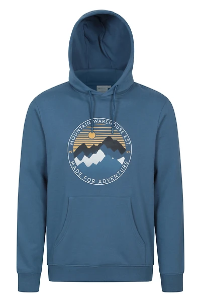 Circular Sunset Mountain Mens Graphic Hoodie