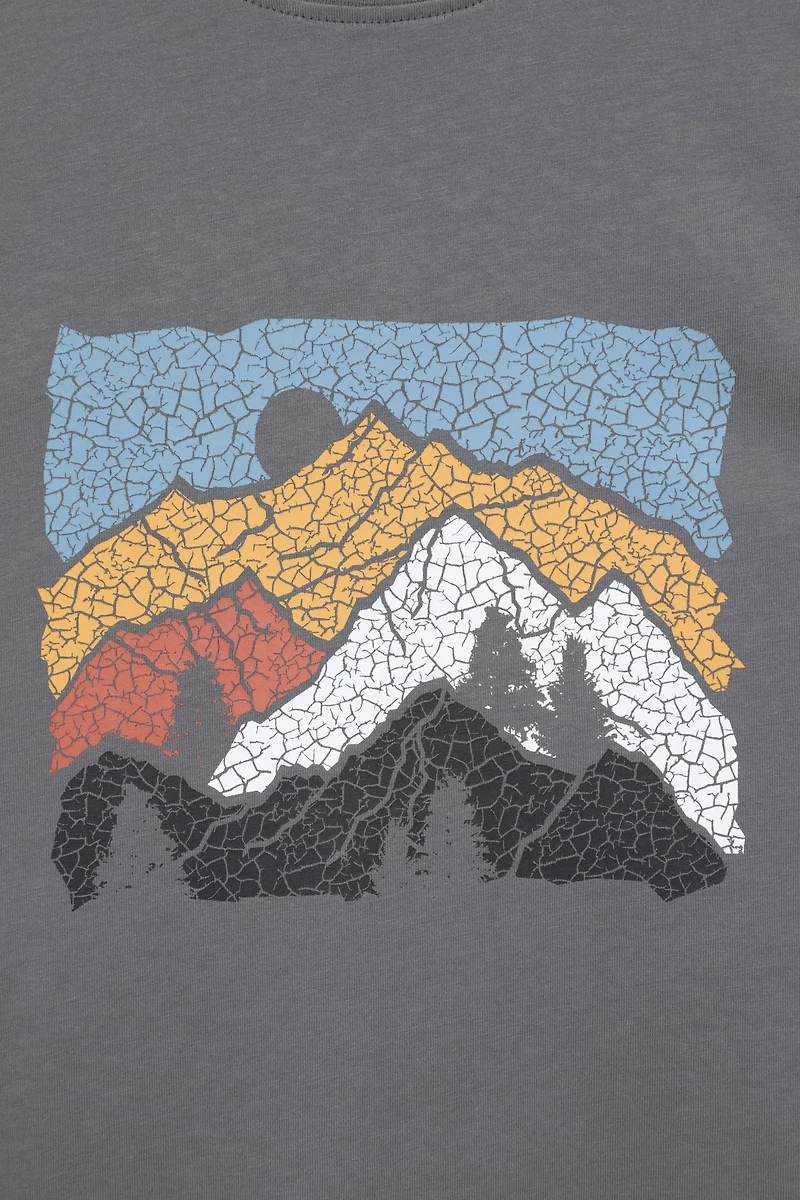 Linear Mountain Mens T-Shirt