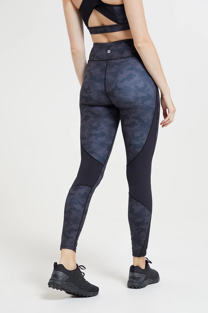 Motion Mesh Womens Patterned Leggings