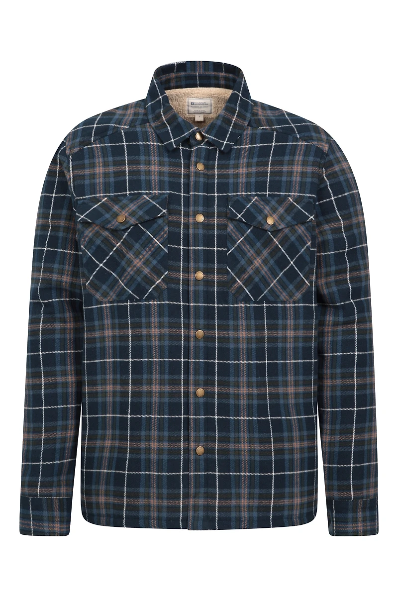 Pinn Mens Sherpa Lined Flannel Shirt