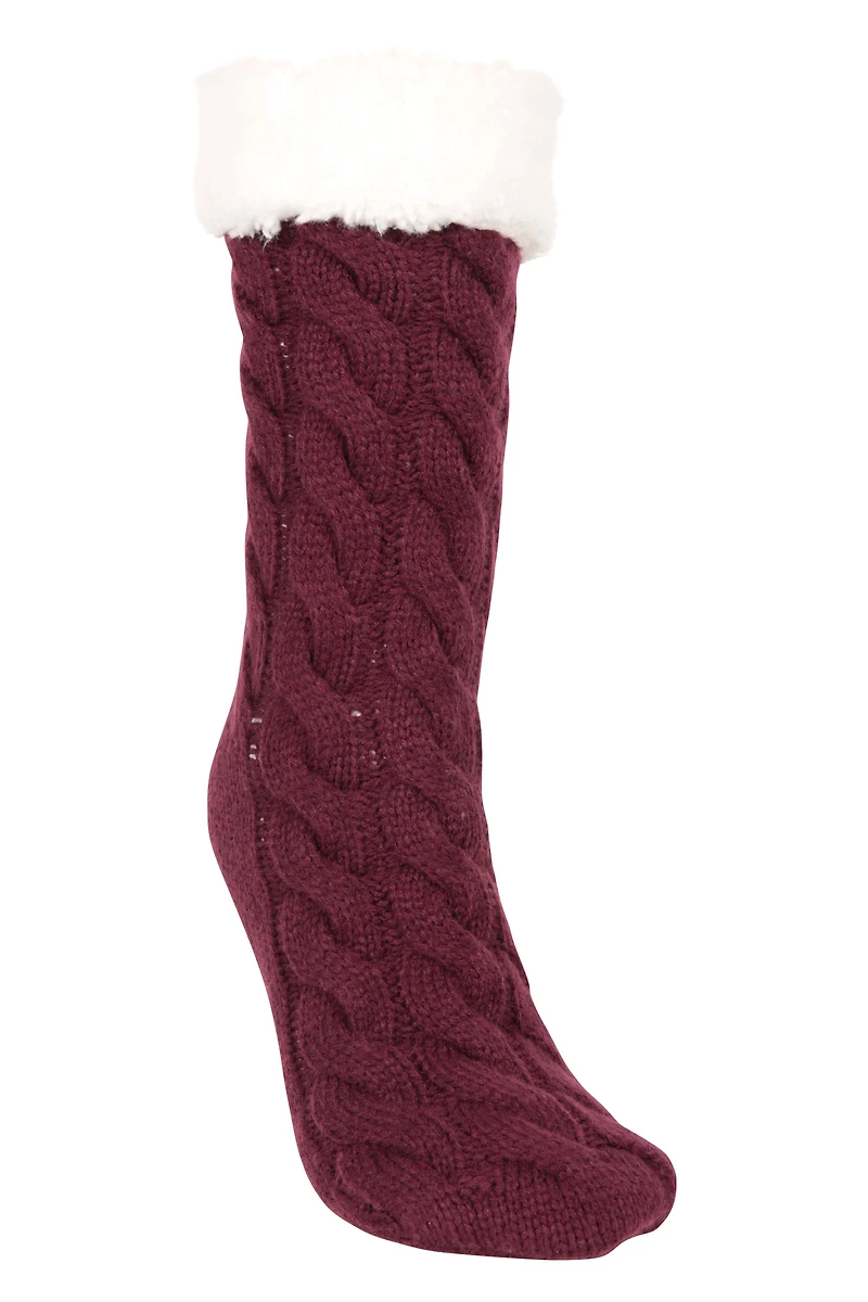Sherpa Womens Long Slipper Socks