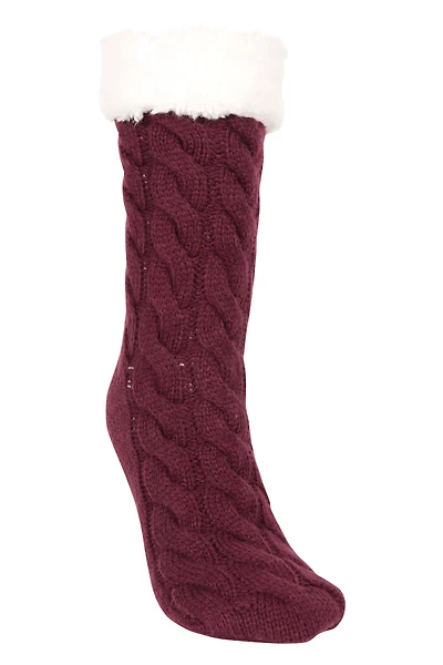 Sherpa Womens Long Slipper Socks
