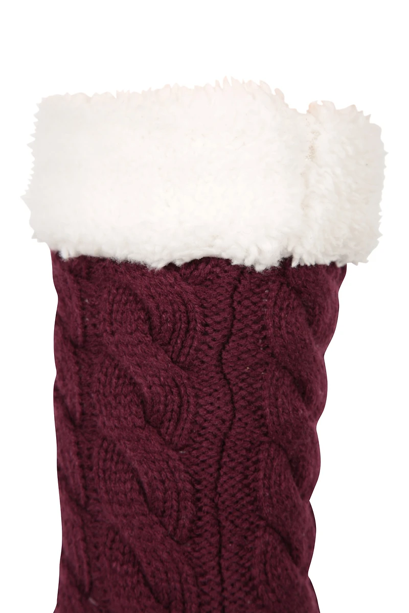 Sherpa Womens Long Slipper Socks