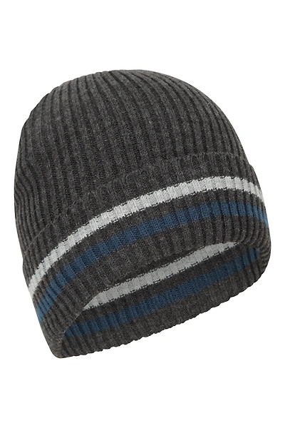 Yeti Striped Fur Lined Thermal Beanie