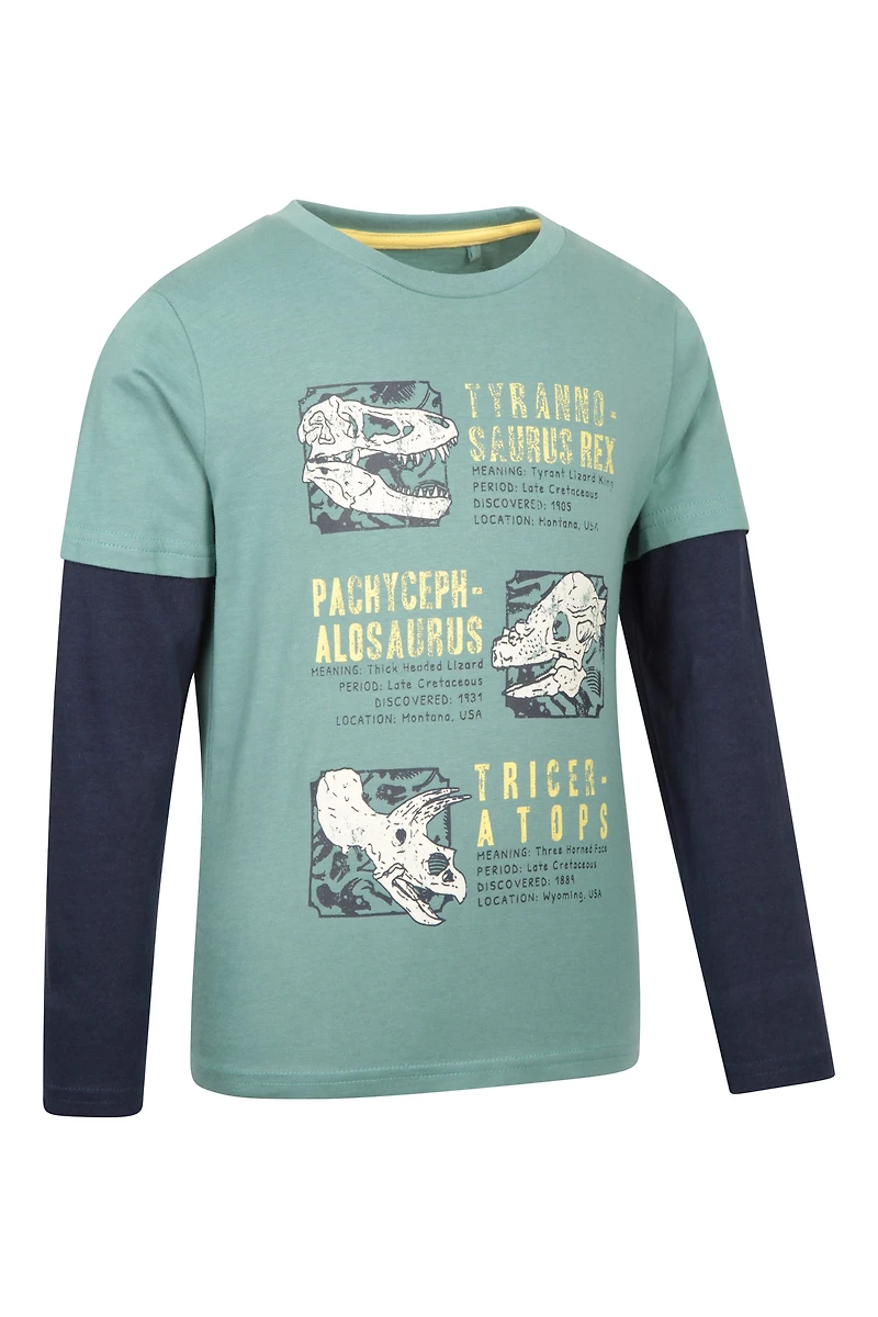 Dino Facts Kids Long Sleeve Top