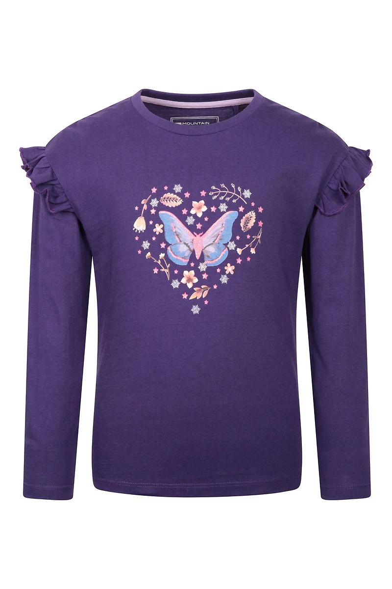 Glitter Midnight Moth Kids Long Sleeve Top