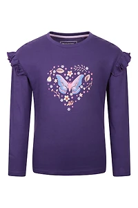 Glitter Midnight Moth Kids Long Sleeve Top