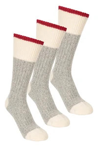 Isowool Mens Chunky Mid-Calf Socks 3-Pack