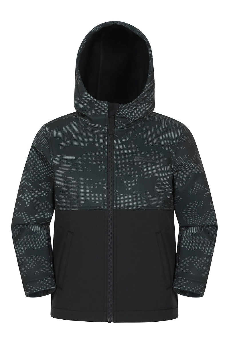 Exodus Kids Printed Water Resistant Softshell Jacket