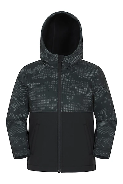 Exodus Kids Printed Water Resistant Softshell Jacket