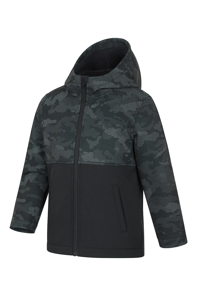 Exodus Kids Printed Water Resistant Softshell Jacket