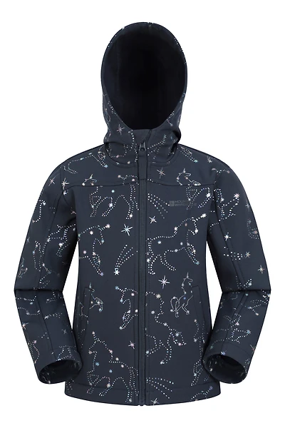 Exodus Kids Printed Water Resistant Softshell Jacket