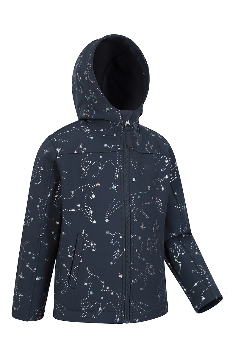 Exodus Kids Printed Water Resistant Softshell Jacket