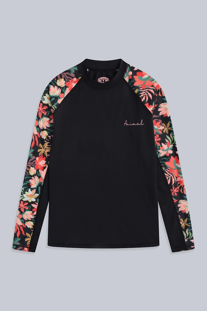 Lillie Womens Printed Panel Rash Guard