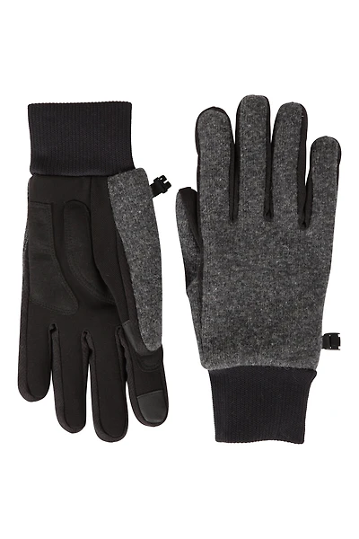 Windproof Fur Lined Mens Thermal Touchscreen Glove