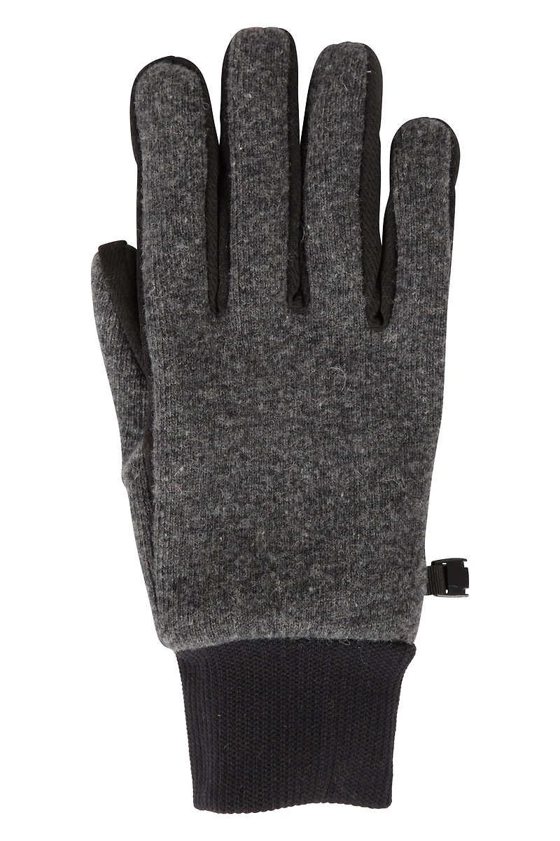 Windproof Fur Lined Mens Thermal Touchscreen Glove