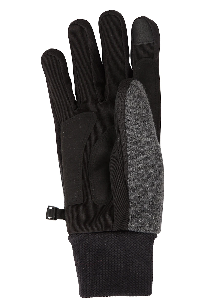 Windproof Fur Lined Mens Thermal Touchscreen Glove