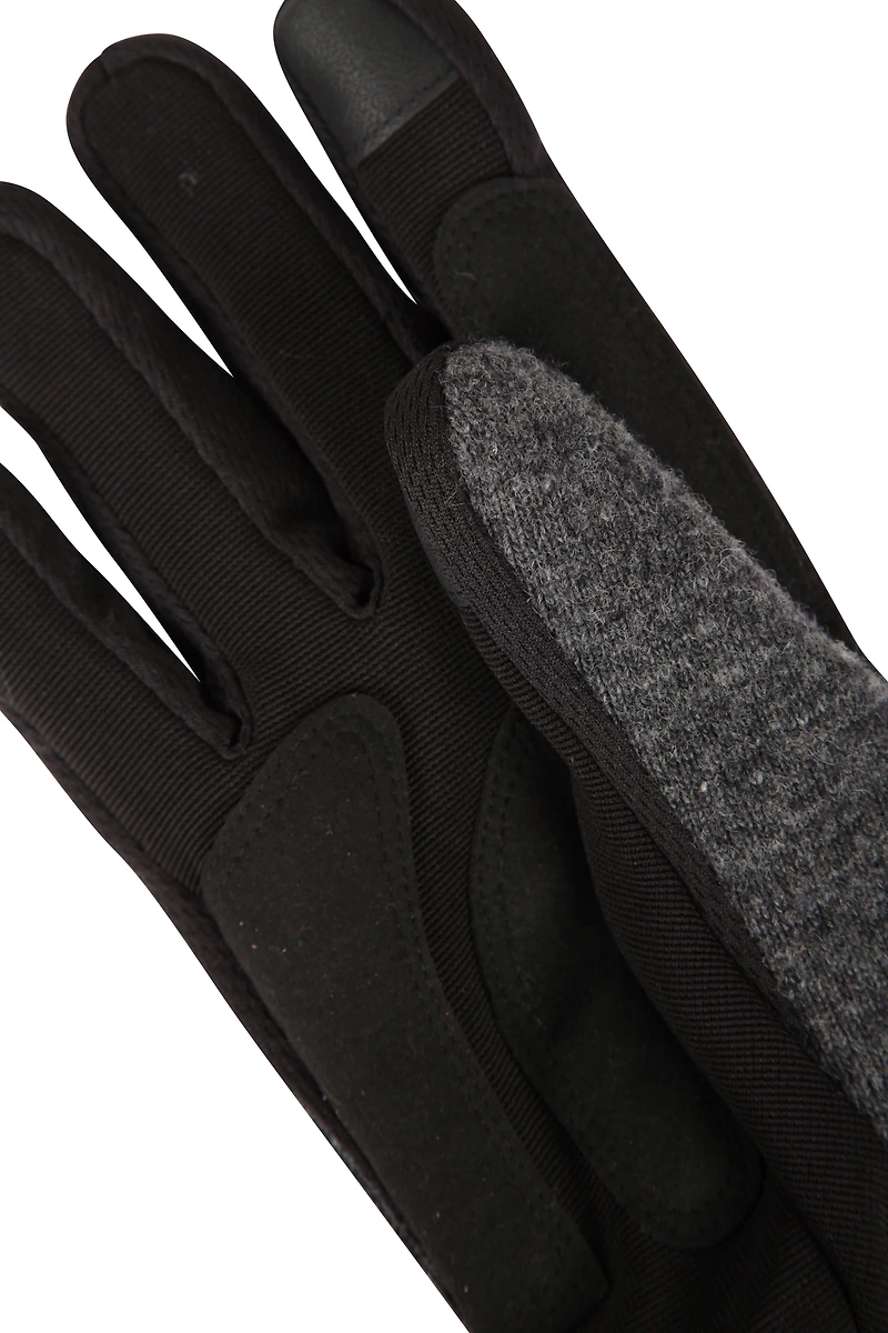 Windproof Fur Lined Mens Thermal Touchscreen Glove