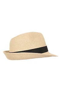 Mens Straw Trilby Hat