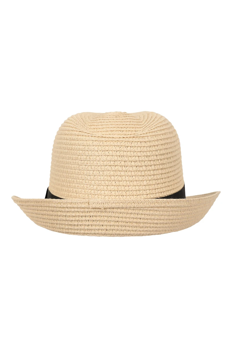 Mens Straw Trilby Hat