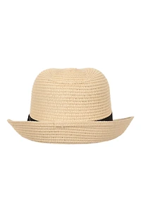 Mens Straw Trilby Hat