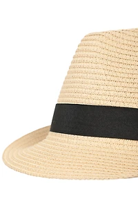 Mens Straw Trilby Hat