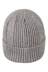 Fur Lined Mens Ribbed Thermal Beanie