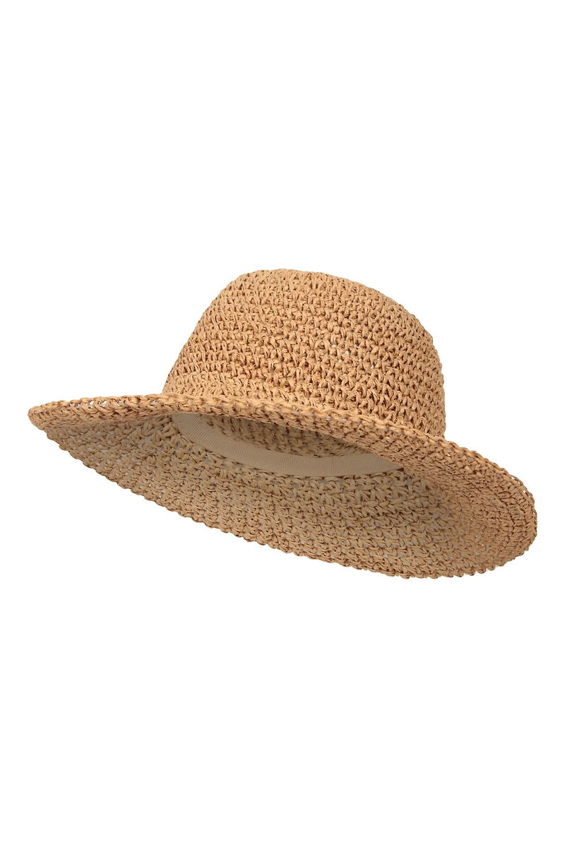 Packable Womens Straw Bucket Hat