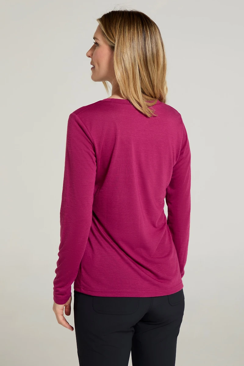 Agra Womens Long-Sleeve Slub Top