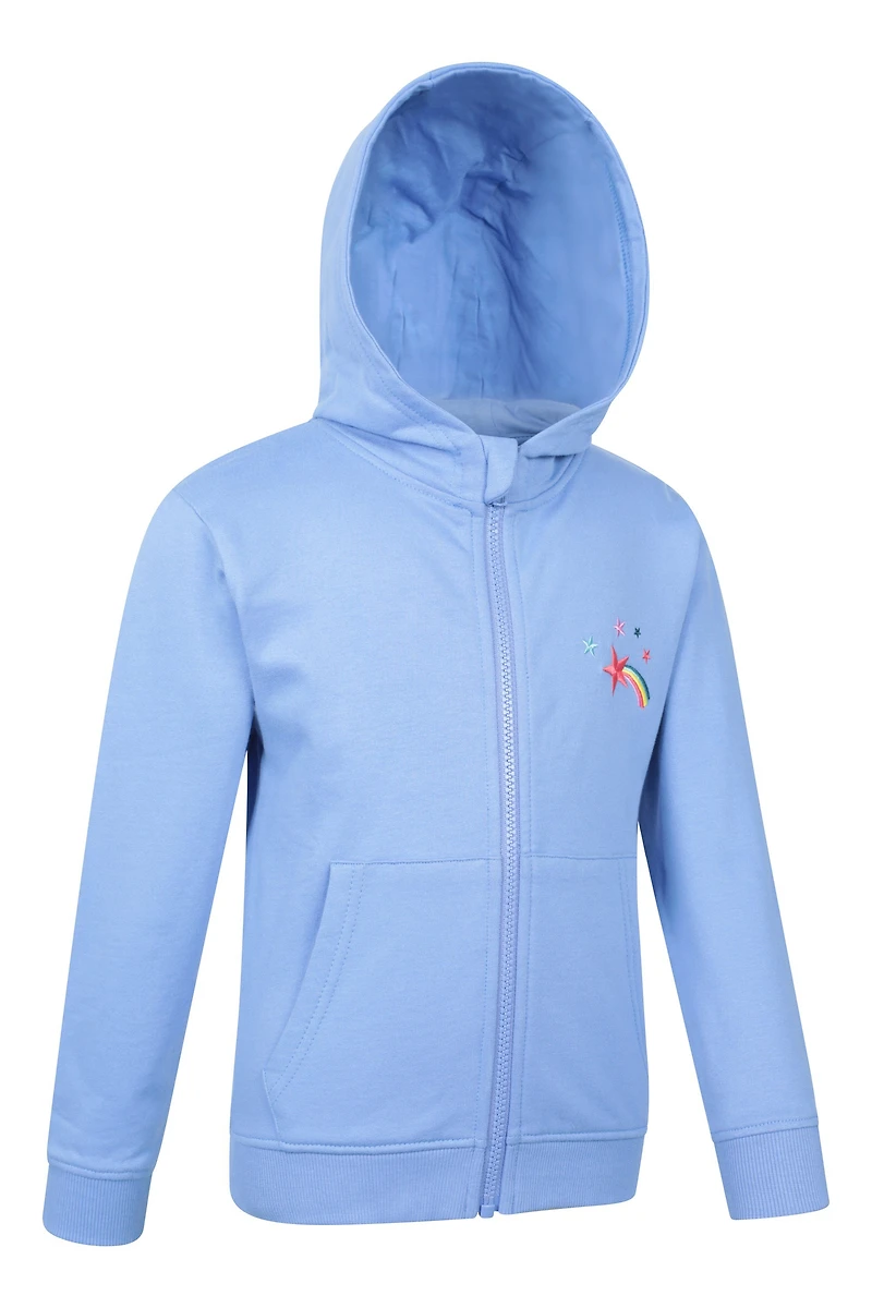 Chest Embroidery Kids Full-Zip Hoodie