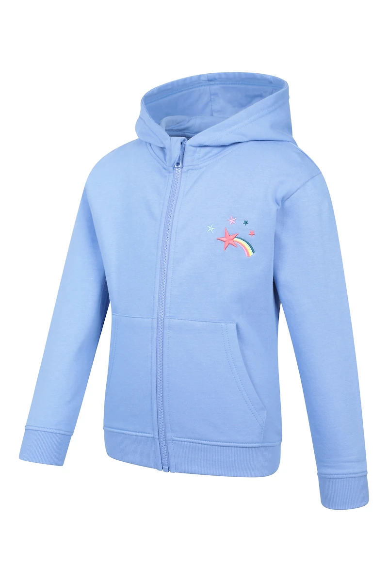 Chest Embroidery Kids Full-Zip Hoodie
