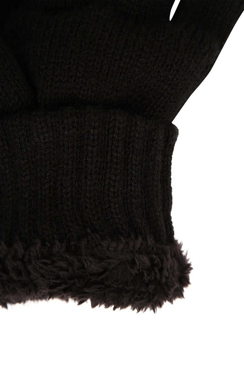 IsoTherm Fur Lined Fingerless Knitted Gloves