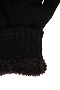 IsoTherm Fur Lined Fingerless Knitted Gloves