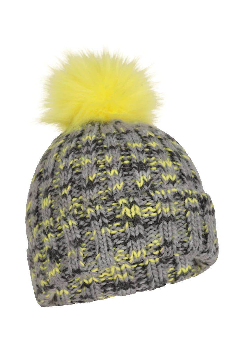 Geneva Kids Sherpa Lined Pom Beanie