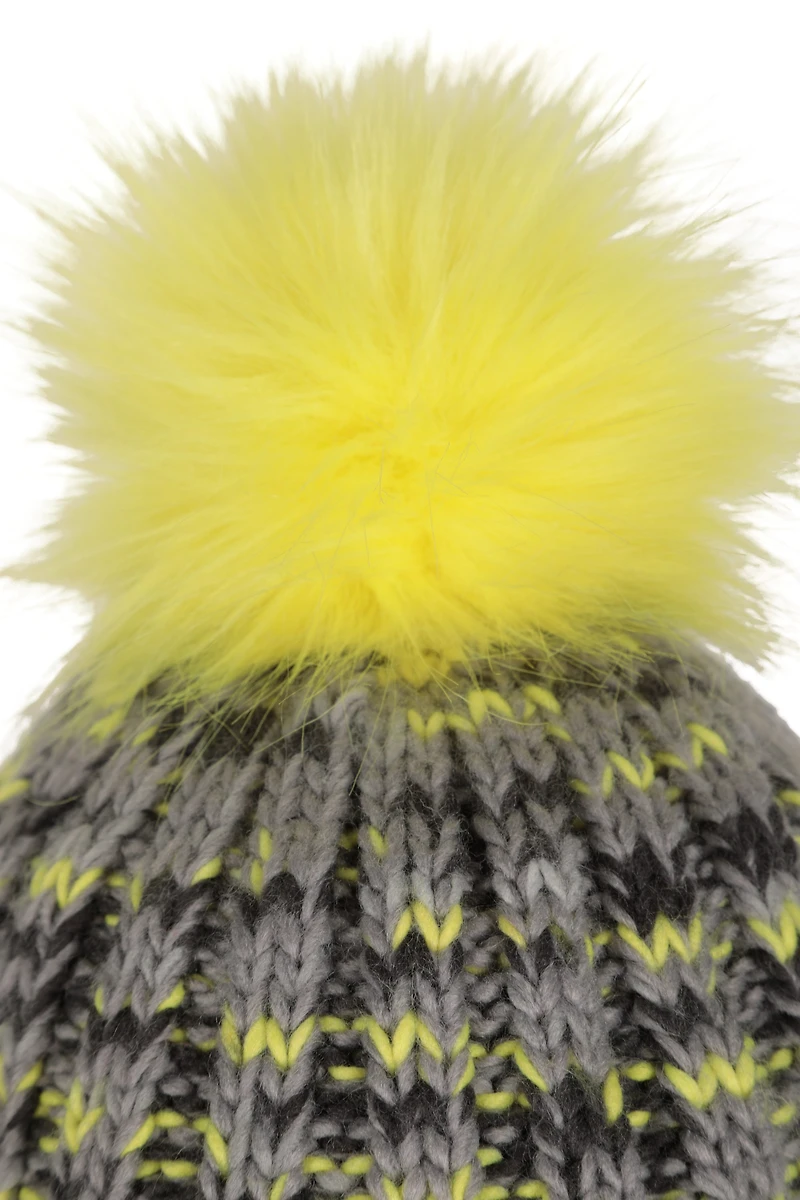 Geneva Kids Sherpa Lined Pom Beanie
