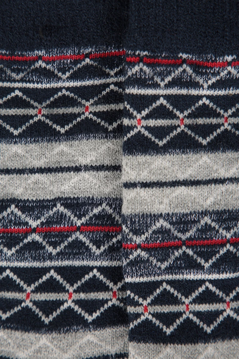 Fairisle Patterned Mens Mid-Calf Socks