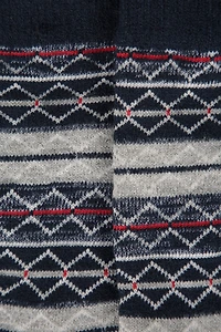 Fairisle Patterned Mens Mid-Calf Socks