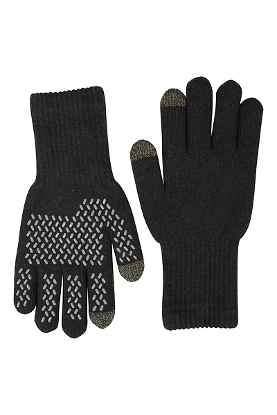 Mens Knitted Waterproof Grip Gloves