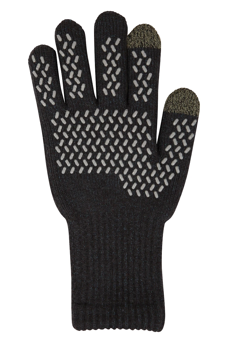 Mens Knitted Waterproof Grip Gloves