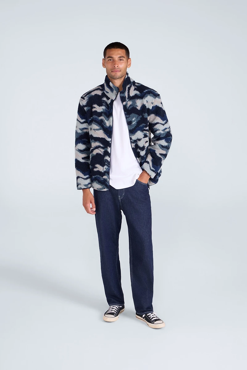 Hennie Mens Printed Borg Jacket