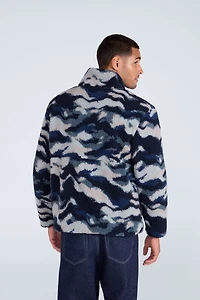 Hennie Mens Printed Borg Jacket